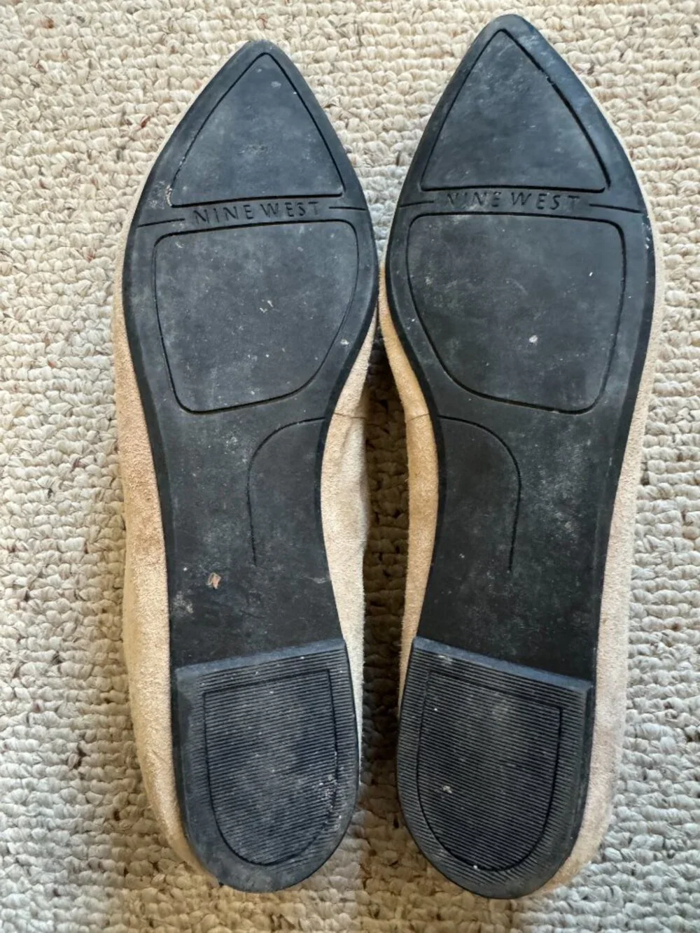 Nine West Suede Flats Beige Sand Neutral Sz 9.5 M